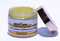 Queen Saba Beauty 6 Herb Botanical Powder Face Mask – Rice, Oat, Moringa, Fenugreek, Matcha & Turmeric